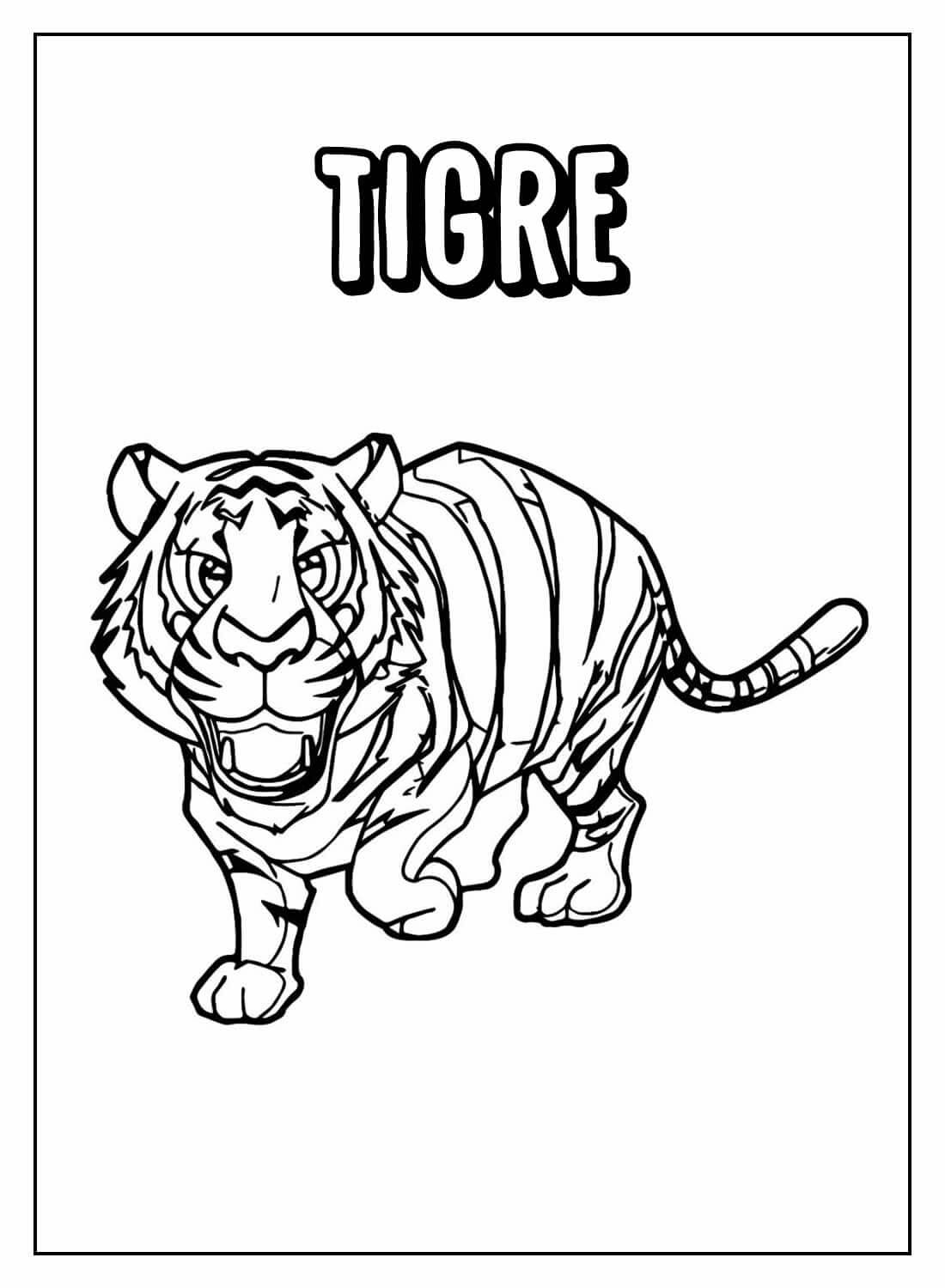 Desenho de Tigre para imprimir