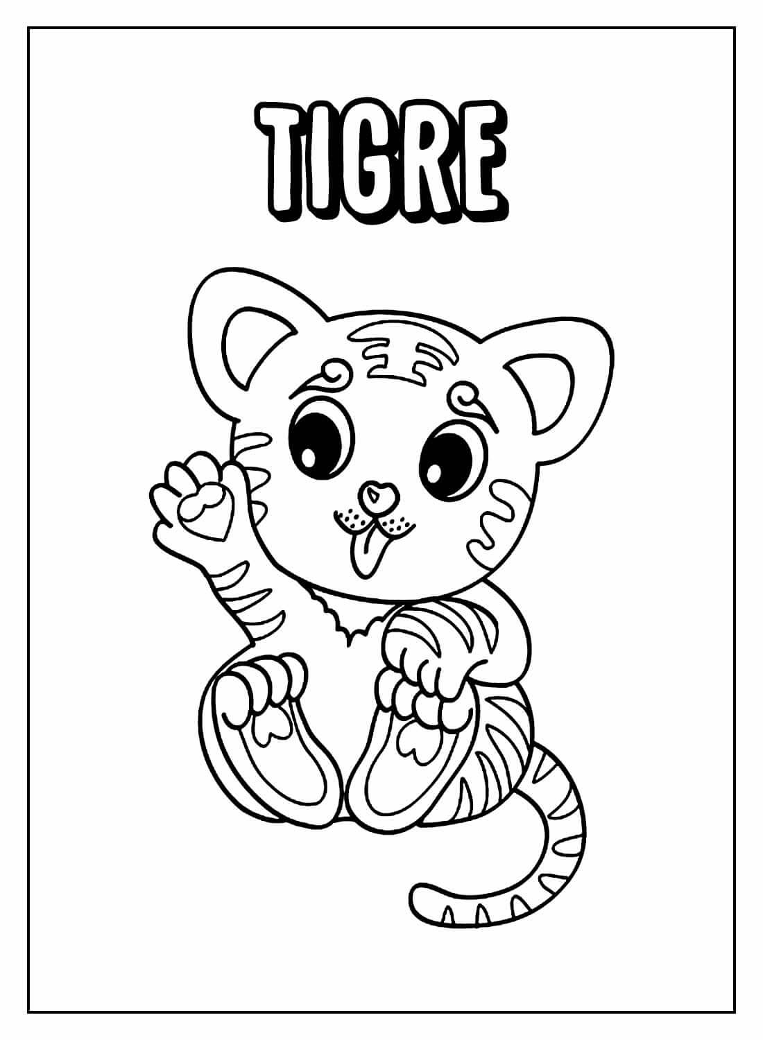Desenho de Tigre para imprimir