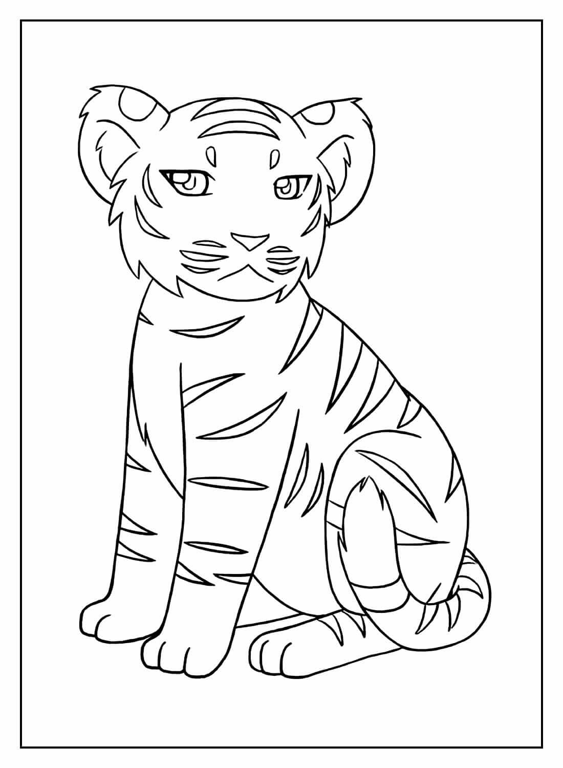Desenho de Tigre para imprimir