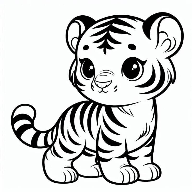Desenho de Tigre para imprimir