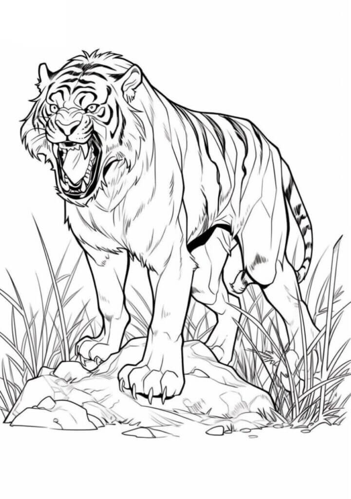 Desenho de Tigre para imprimir