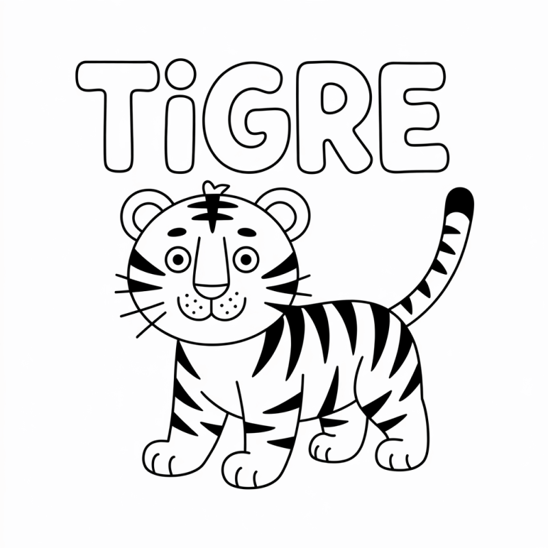 Desenho de Tigre para imprimir