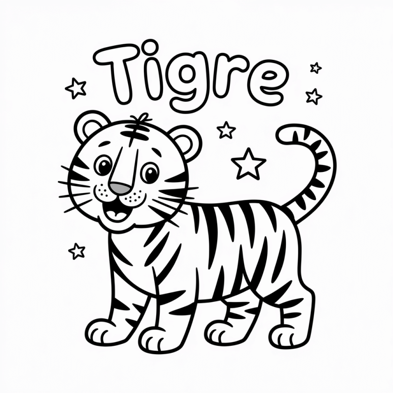 Desenho de Tigre para imprimir