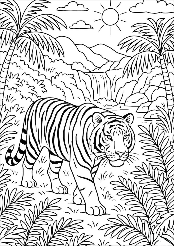 Desenho de Tigre para imprimir