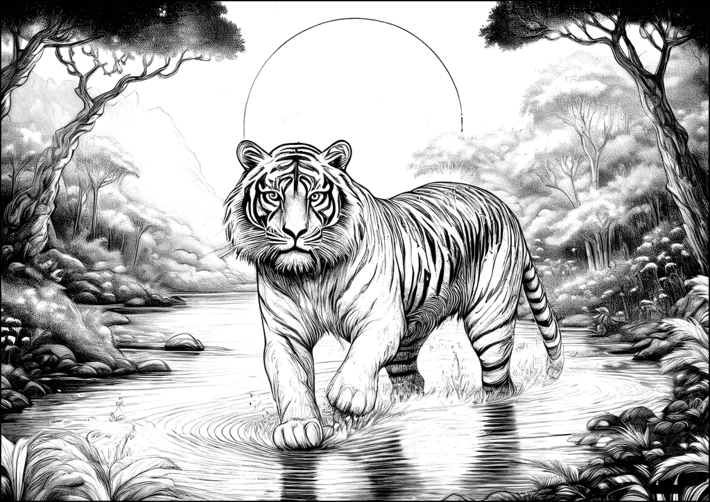 Desenho de Tigre para imprimir