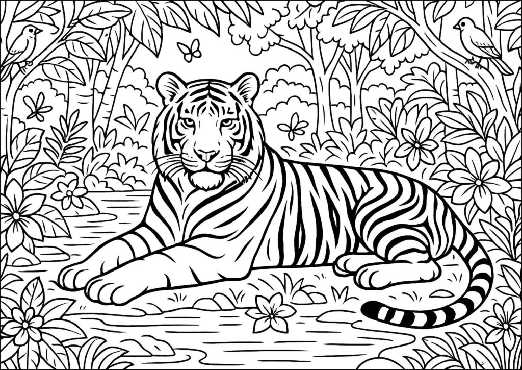 Desenho de Tigre para imprimir