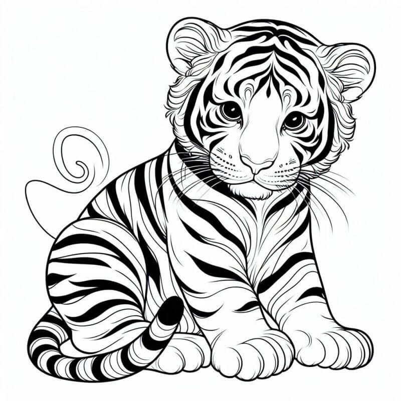 Desenho de Tigre para imprimir