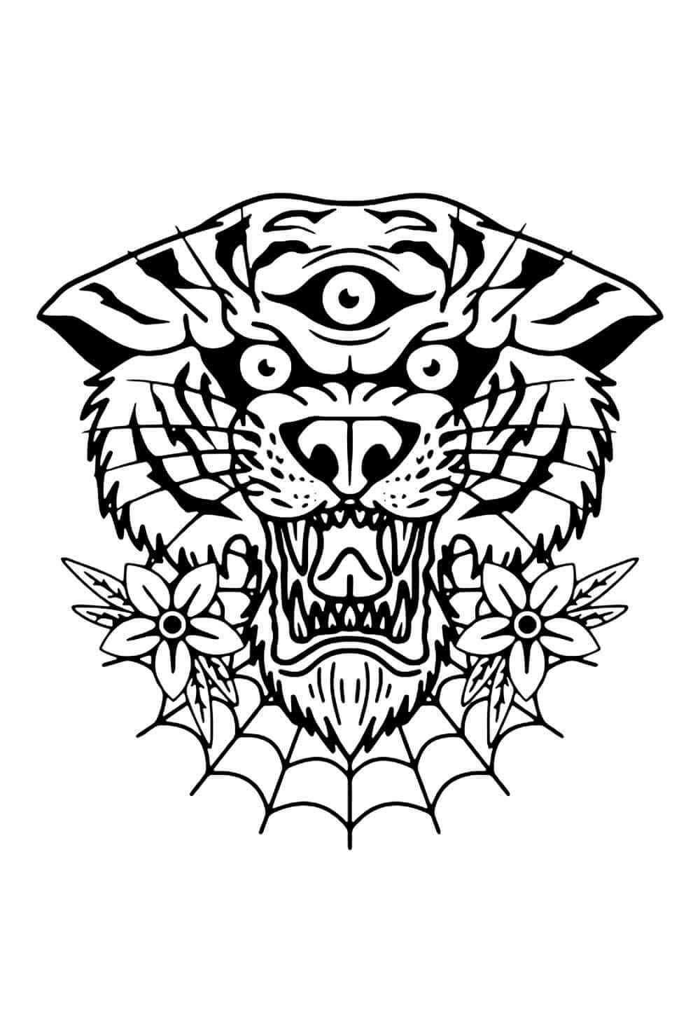 Desenho de Tigre para imprimir