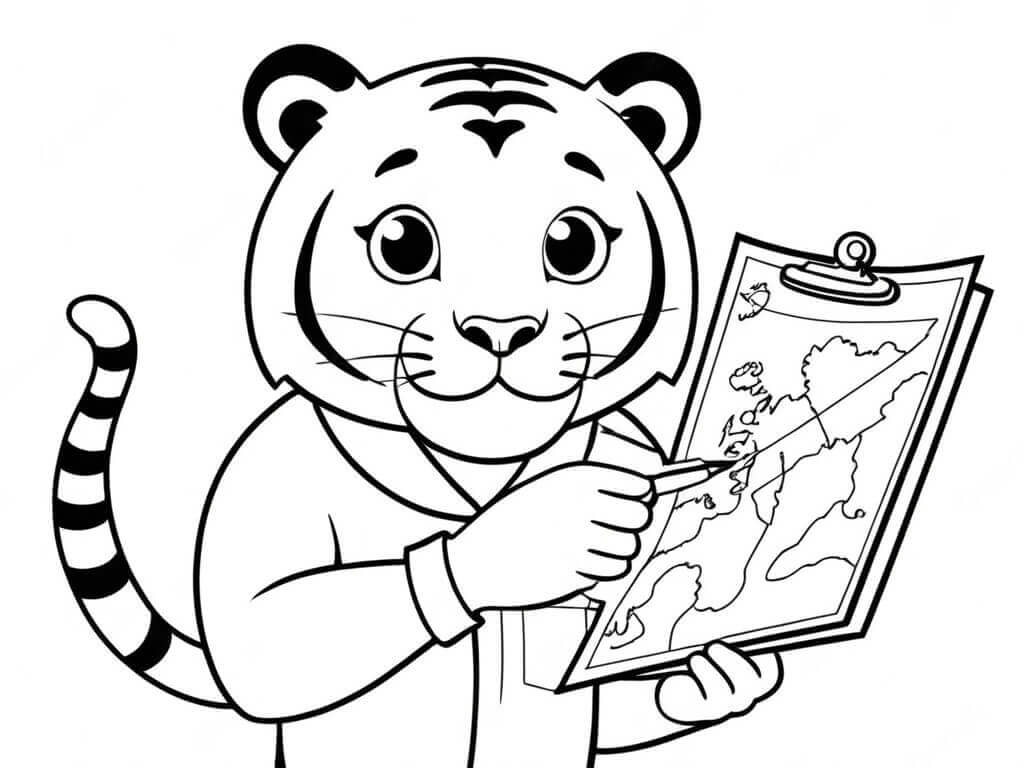 Desenho de Tigre para imprimir