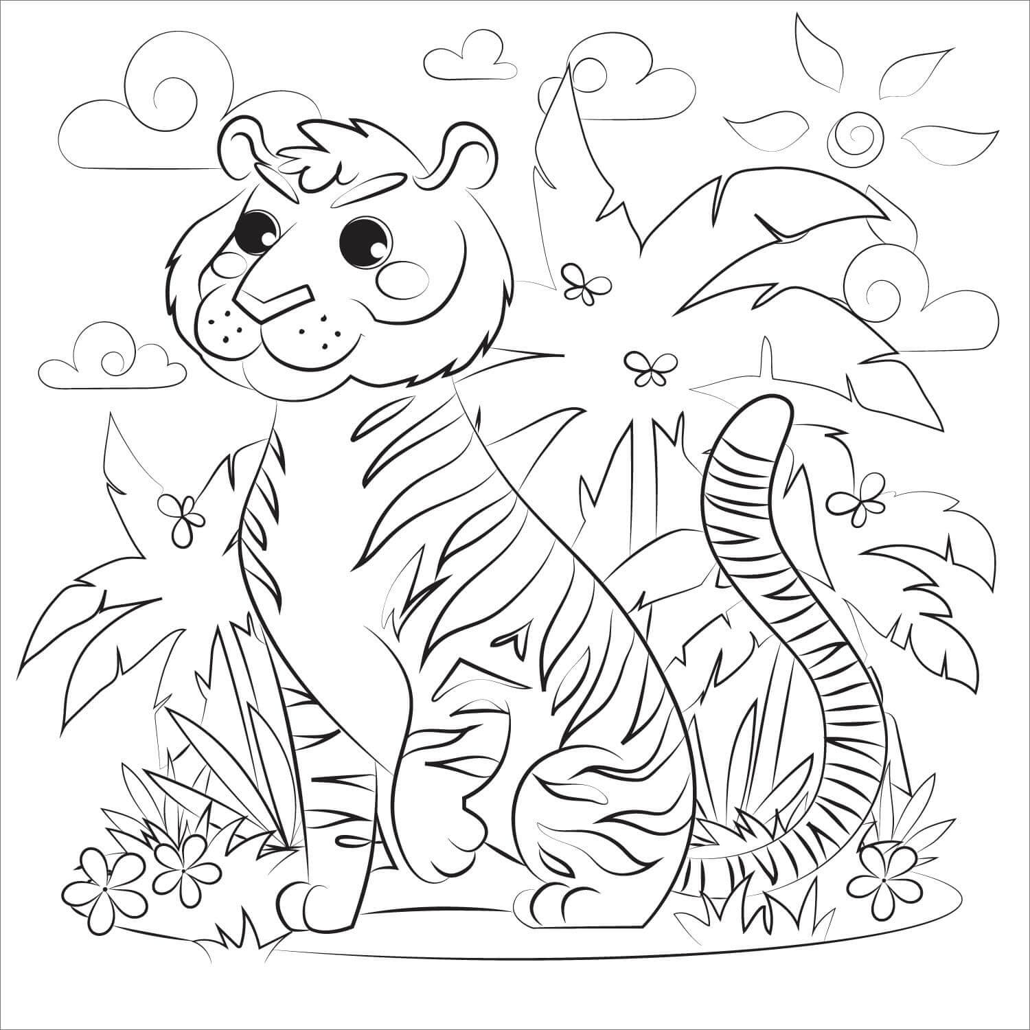Desenho de Tigre para imprimir