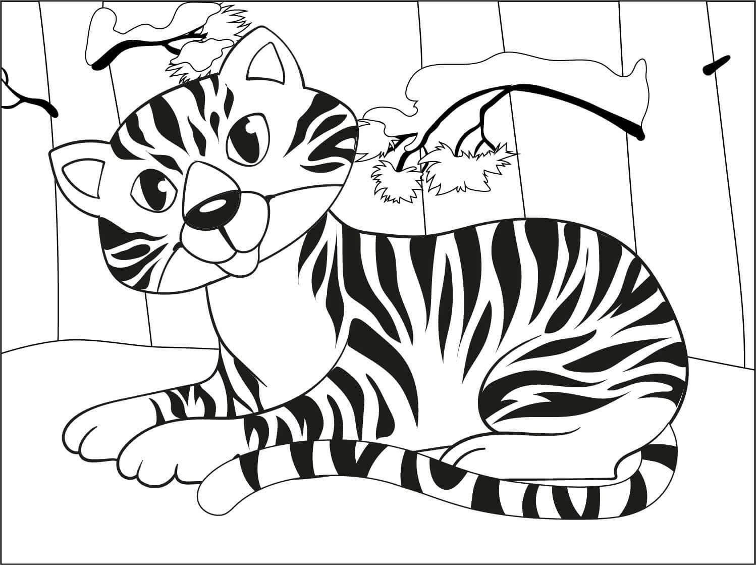 Desenho de Tigre para imprimir