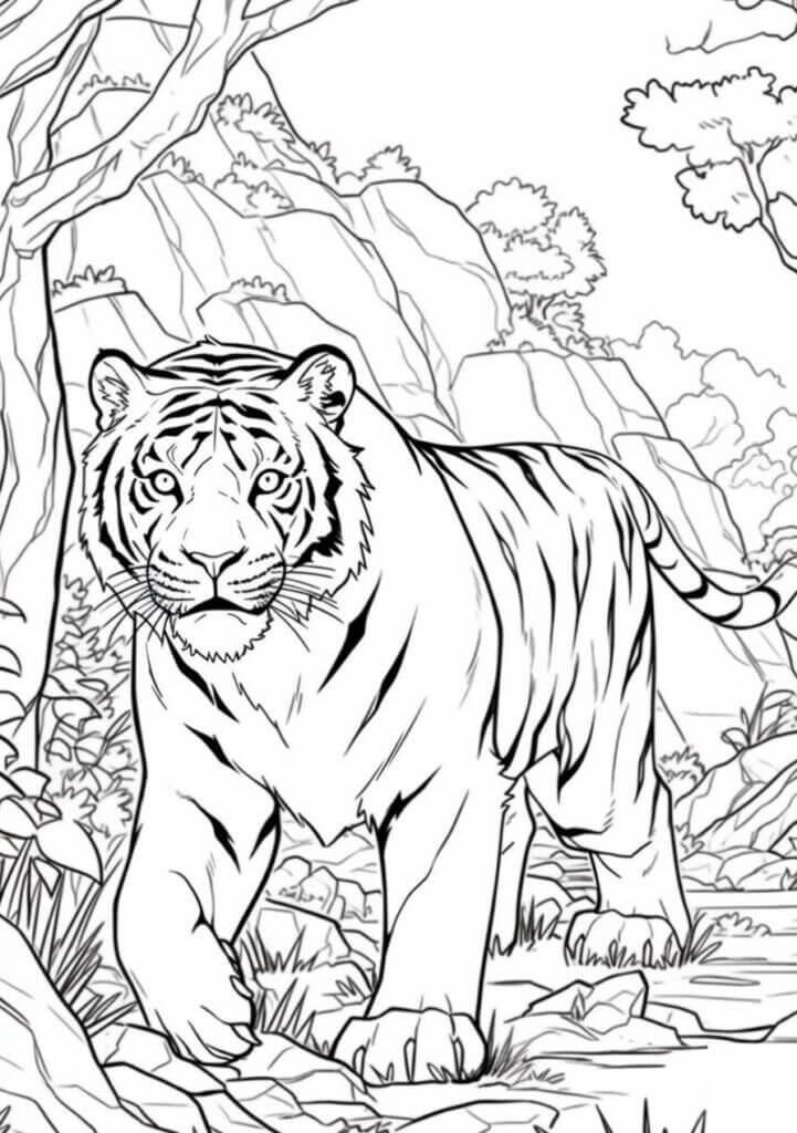 Desenho de Tigre para imprimir