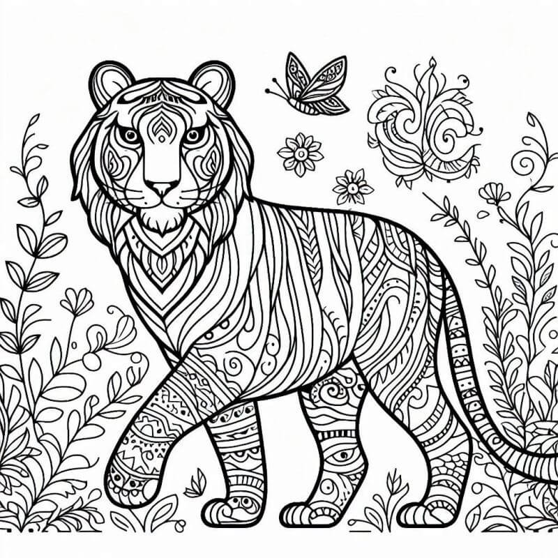 Desenho de Tigre para imprimir
