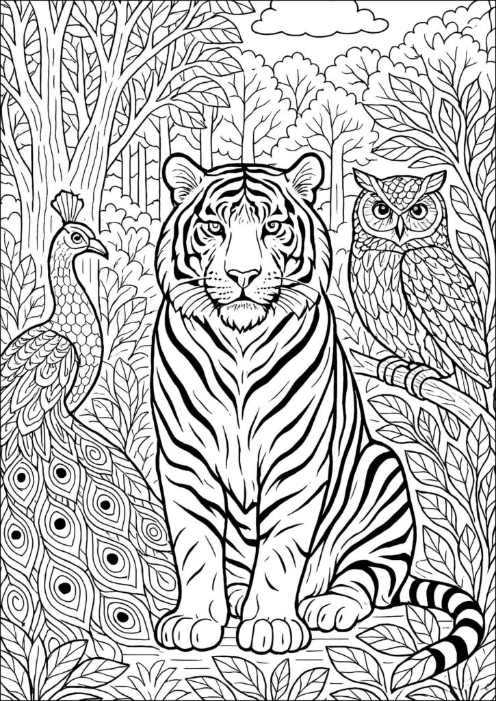 Desenho de Tigre para imprimir