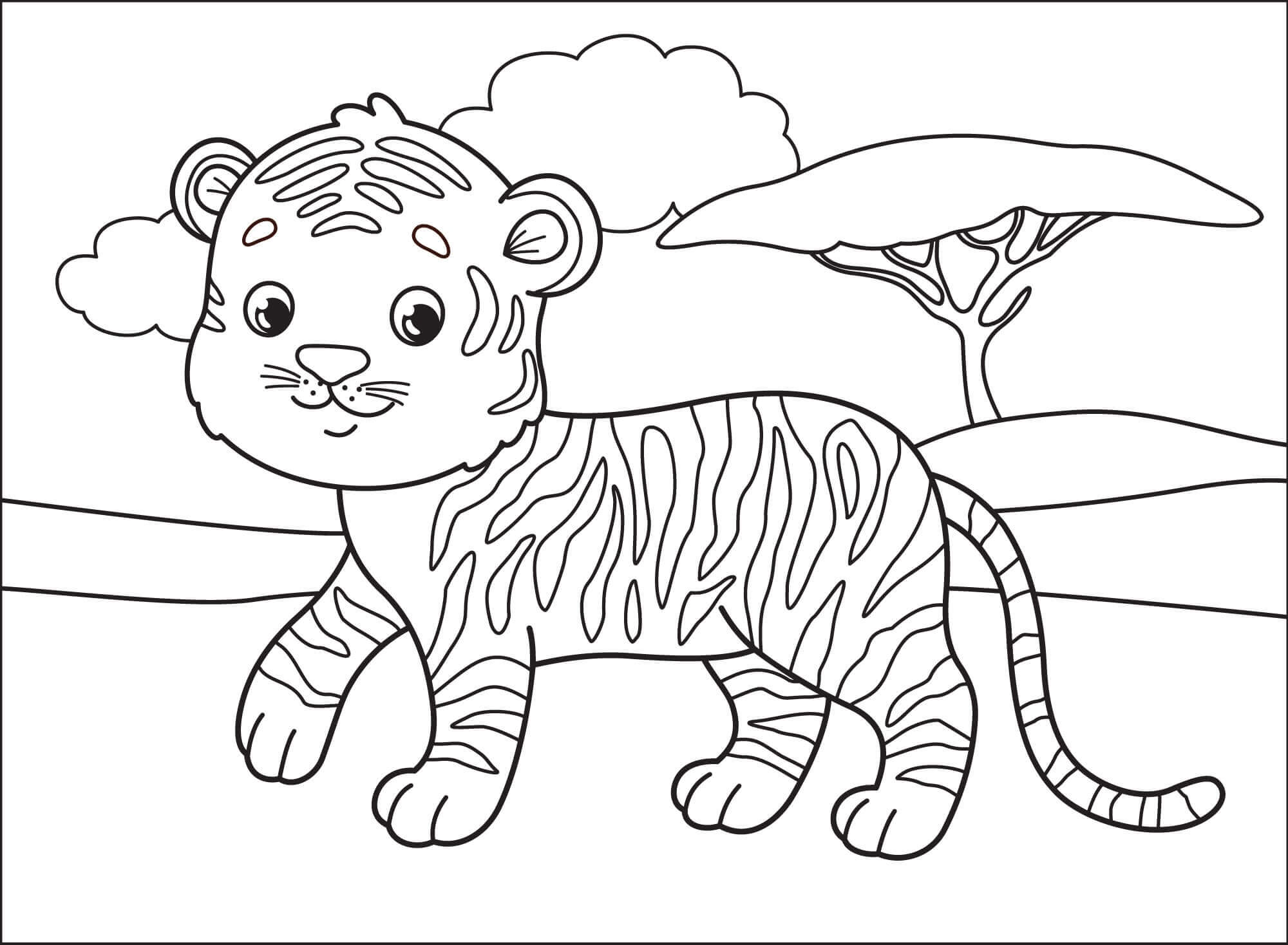 Desenho de Tigre para imprimir