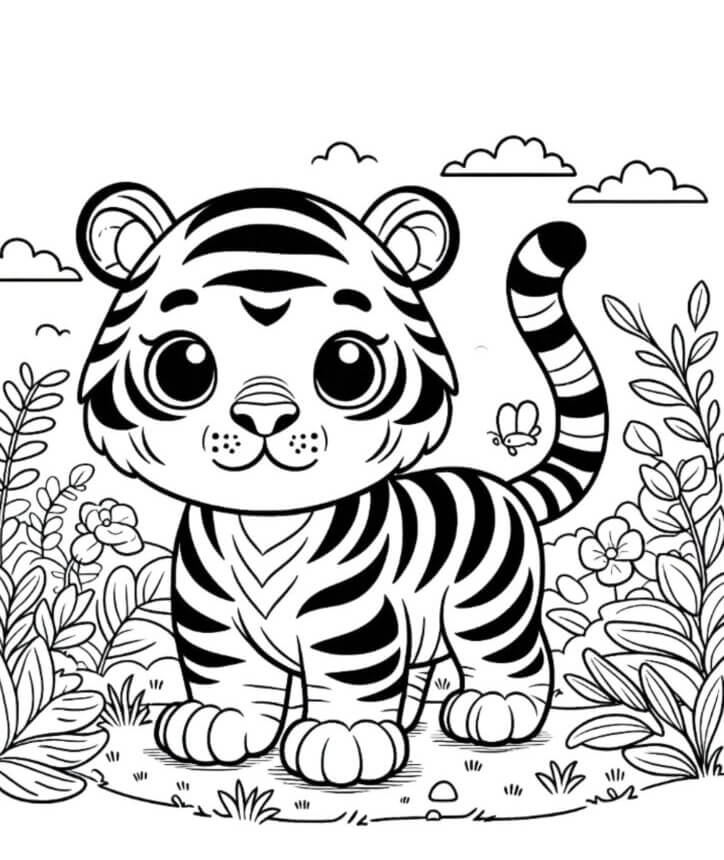 Desenho de Tigre para imprimir