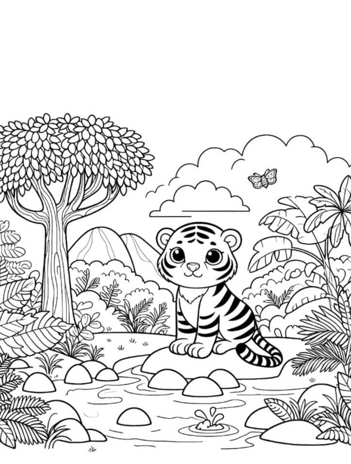 Desenho de Tigre para imprimir