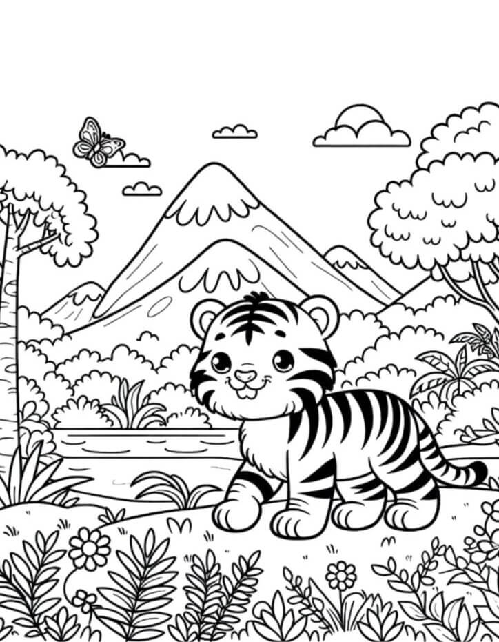 Desenho de Tigre para imprimir
