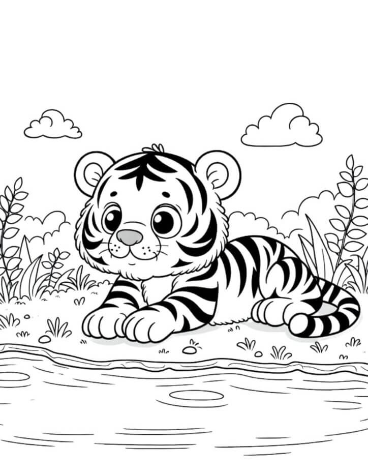 Desenho de Tigre para imprimir