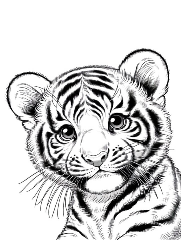 Desenho de Tigre para imprimir