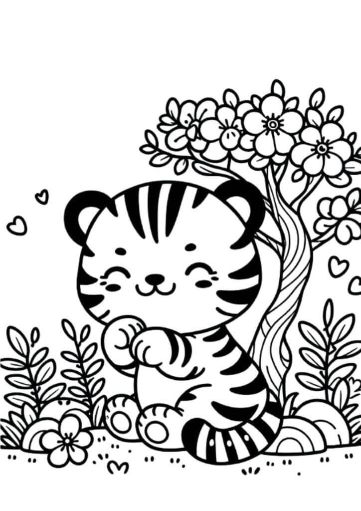Desenho de Tigre para imprimir
