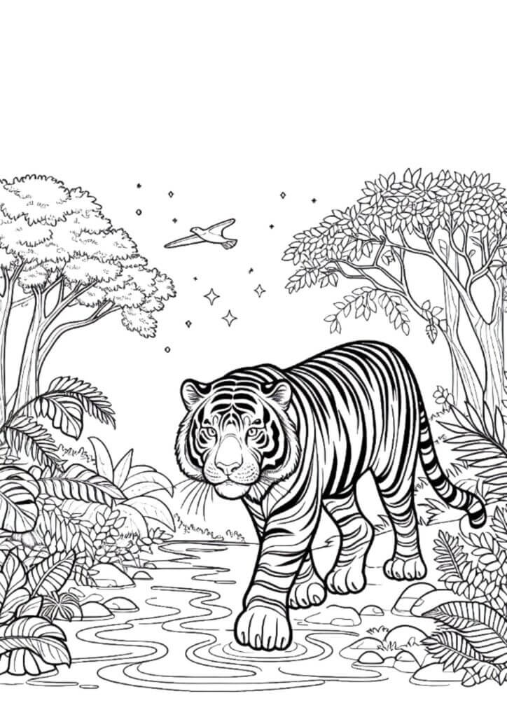 Desenho de Tigre para imprimir