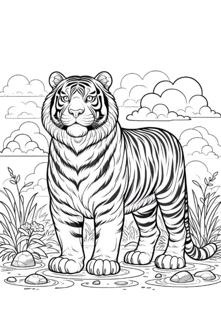Desenho de Tigre para imprimir