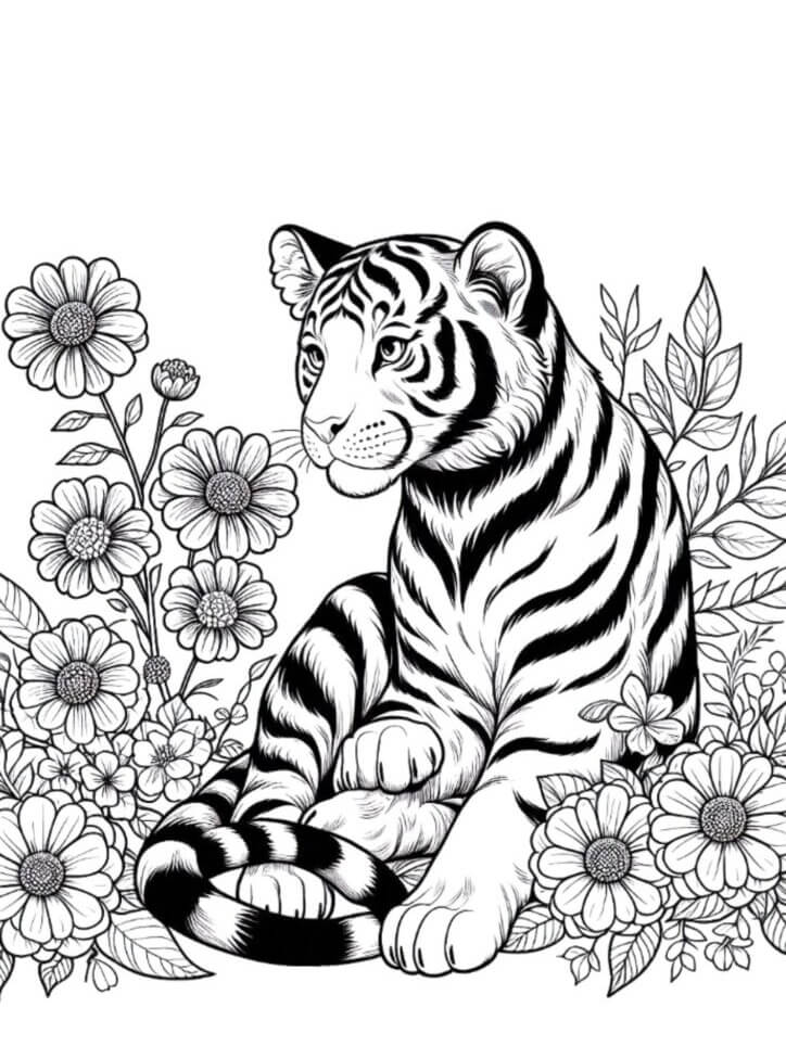 Desenho de Tigre para imprimir