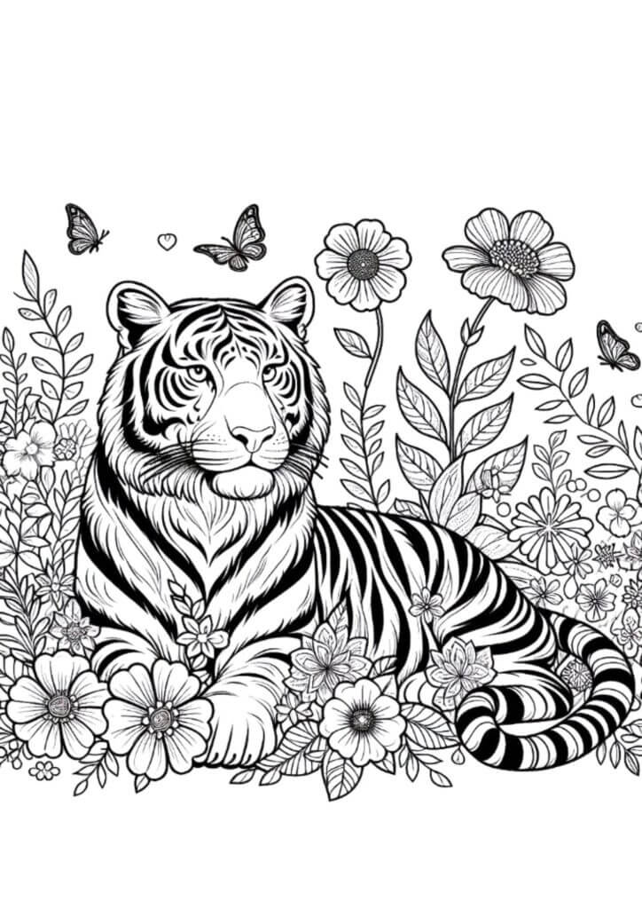 Desenho de Tigre para imprimir