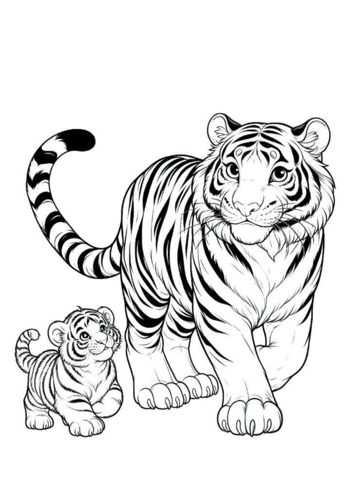 Desenho de Tigre para imprimir