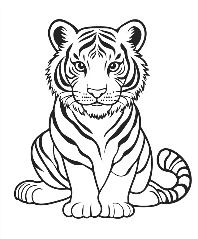 Desenho de Tigre para imprimir