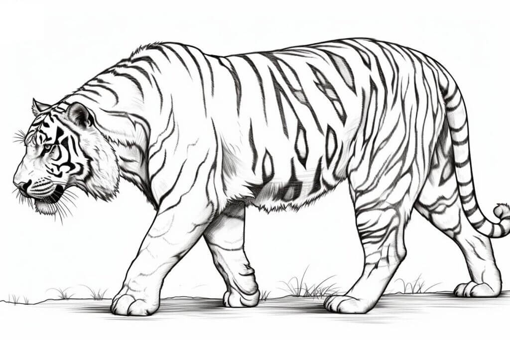 Desenho de Tigre para imprimir