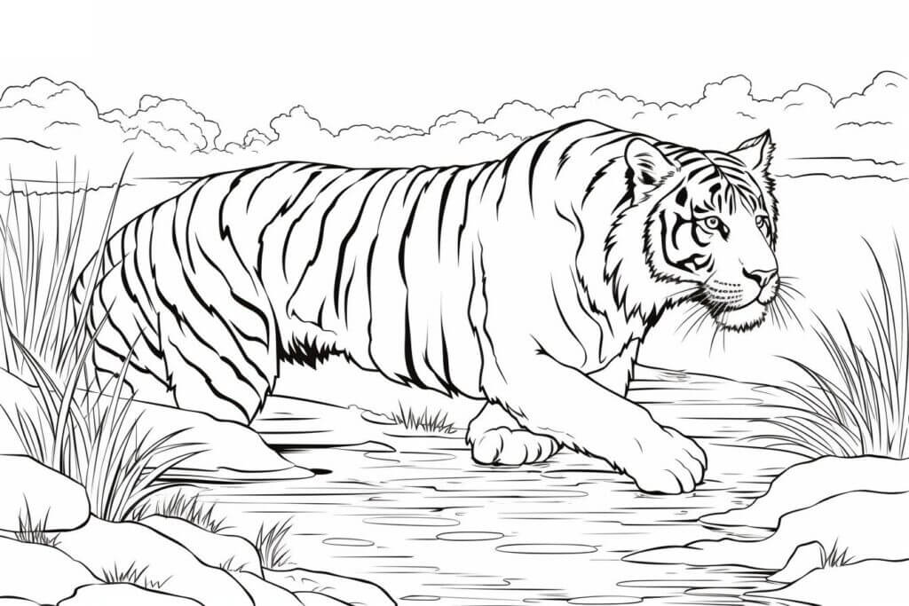 Desenho de Tigre para imprimir