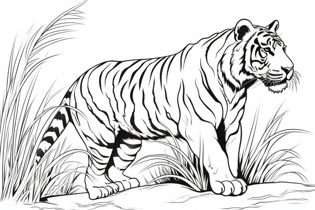 Desenho de Tigre para imprimir