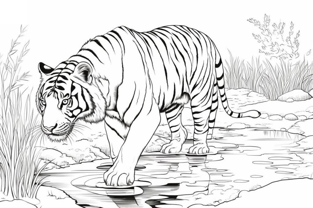 Desenho de Tigre para imprimir
