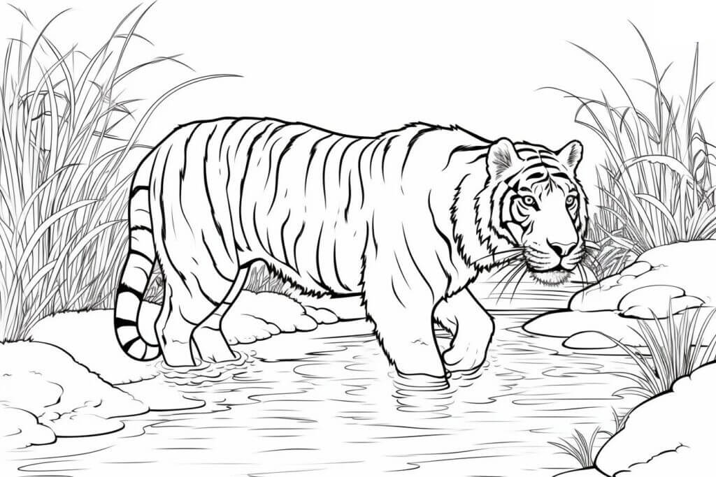 Desenho de Tigre para imprimir