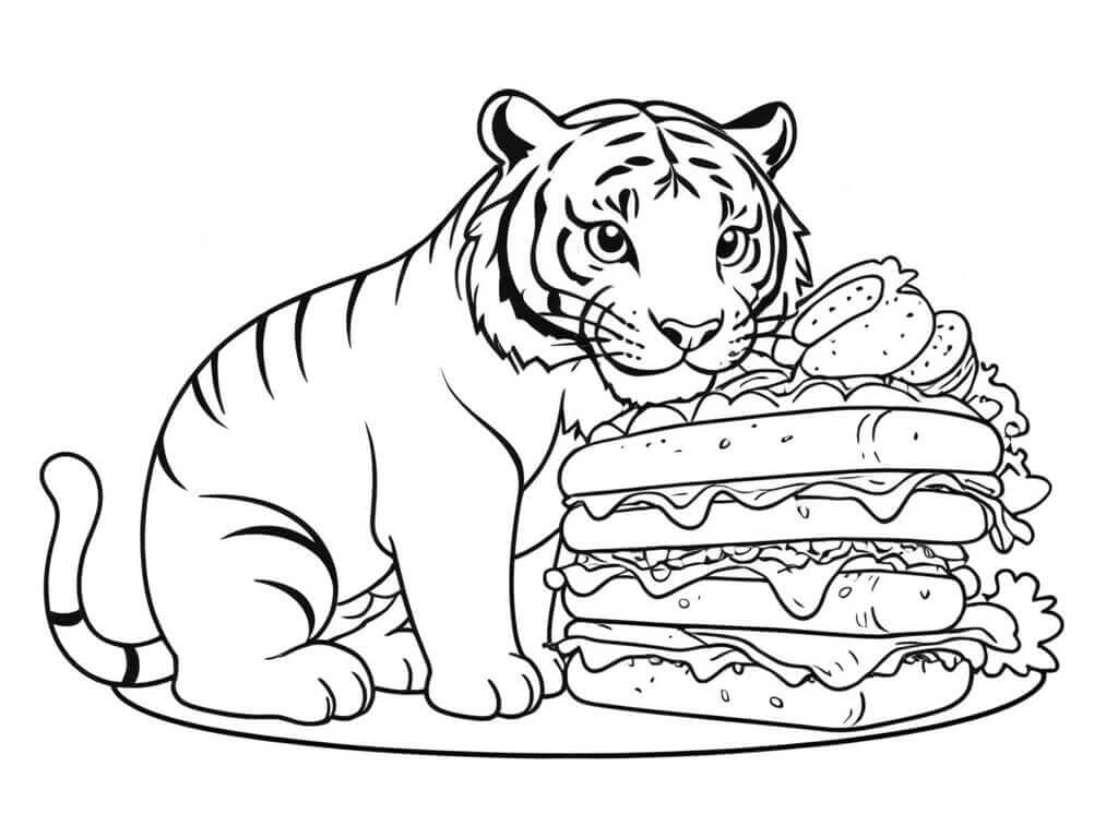 Desenho de Tigre para imprimir