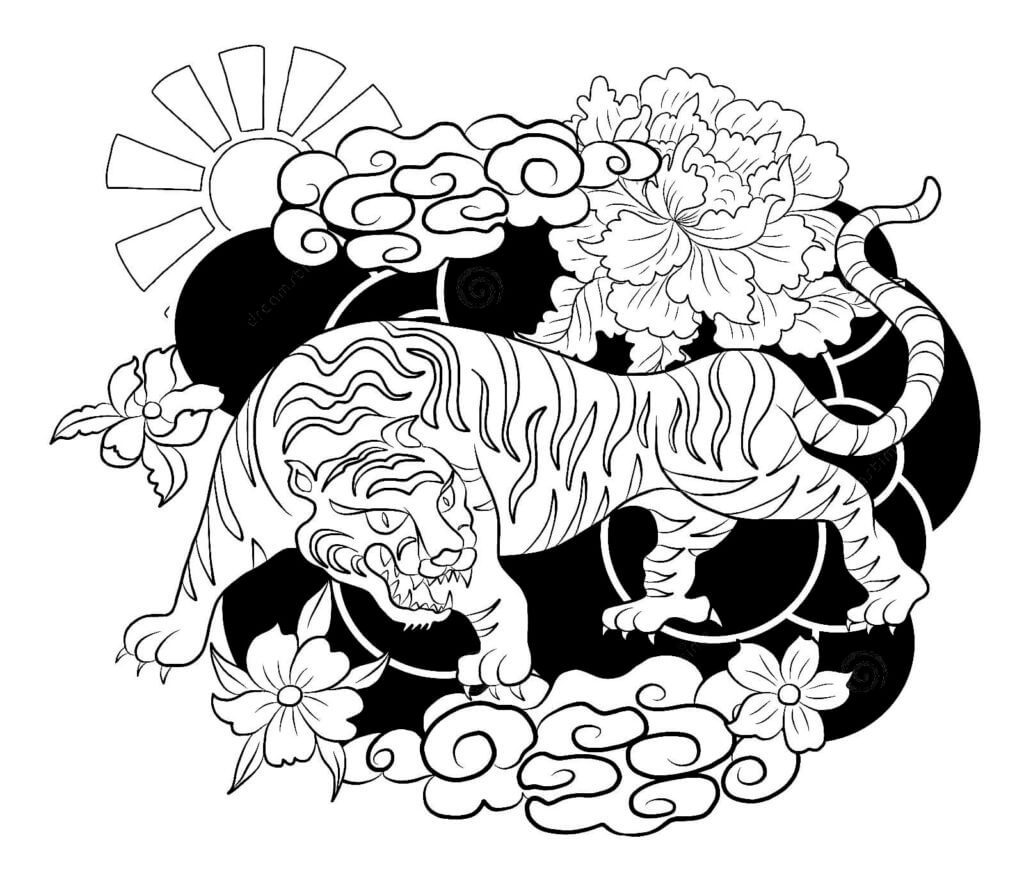 Desenho de Tigre para imprimir