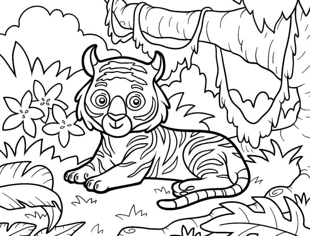 Desenho de Tigre para imprimir