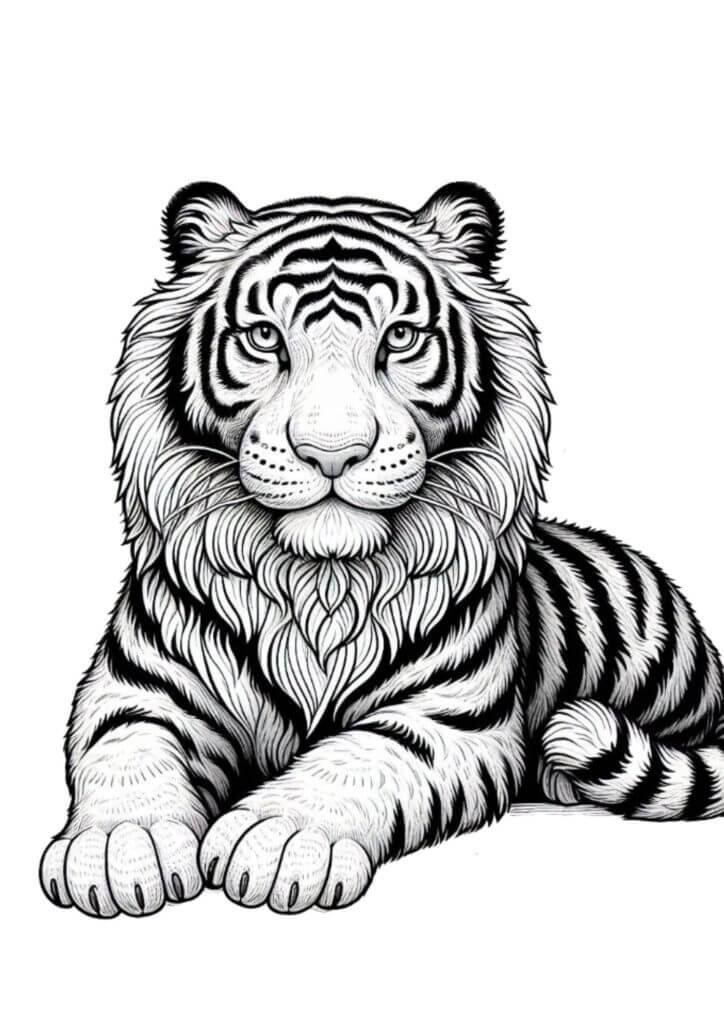 Desenho de Tigre para imprimir