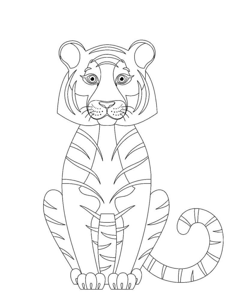 Desenho de Tigre para imprimir
