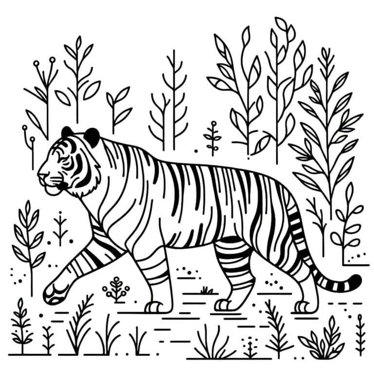 Desenho de Tigre para imprimir