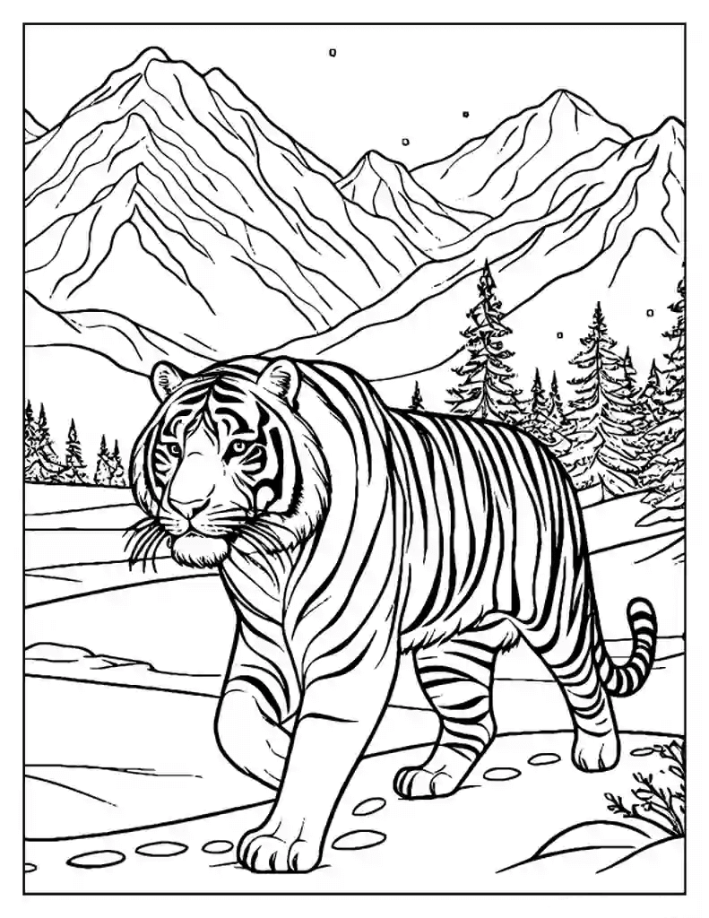 Desenho de Tigre para imprimir