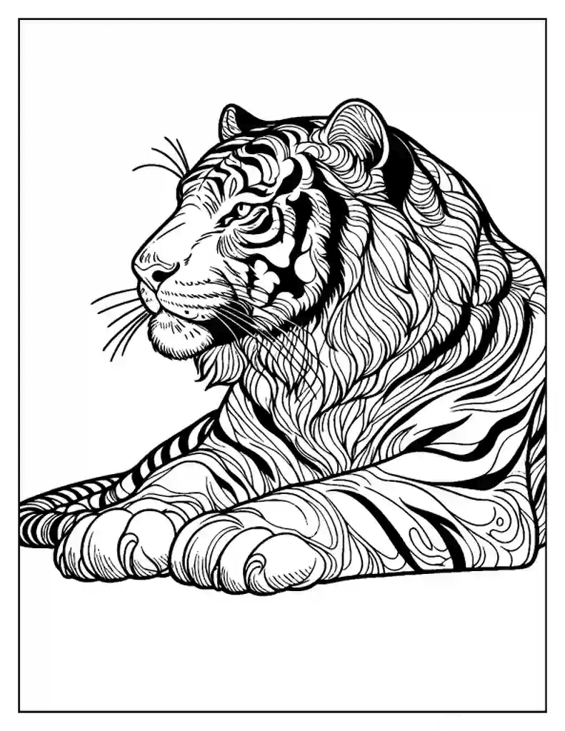 Desenho de Tigre para imprimir