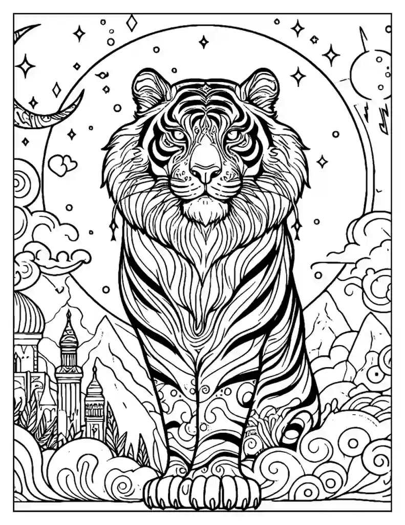 Desenho de Tigre para imprimir