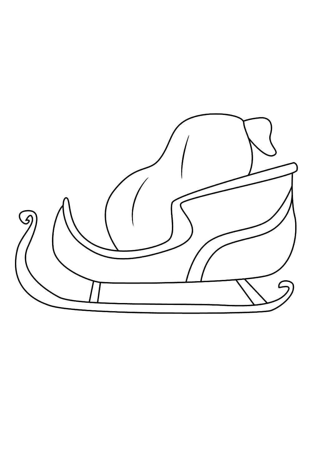 Desenho de Trenó do Papai Noel para imprimir