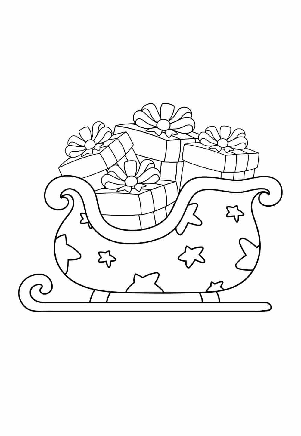 Trenó do Papai Noel para Colorir e Imprimir