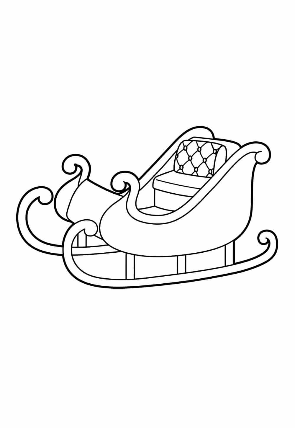 Desenho de Trenó do Papai Noel para imprimir