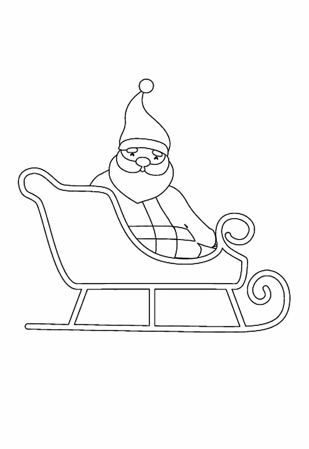Trenó do Papai Noel para Colorir e Imprimir