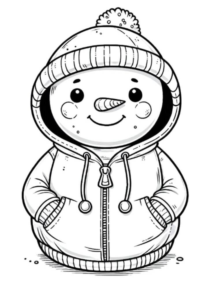Desenho de Boneco de Neve para imprimir
